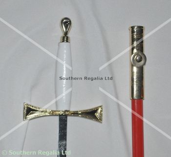Rose Croix Short Sword - Gilt with Red Scabbard - 600mm